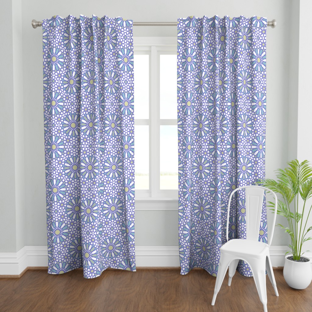 Curtain fabric — Purple Blues colourway